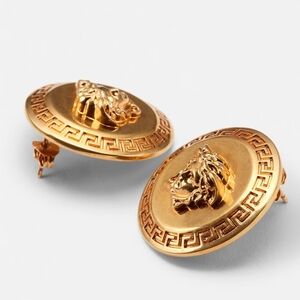 Authentic Versace Tribute Coin Medallion Earrings
